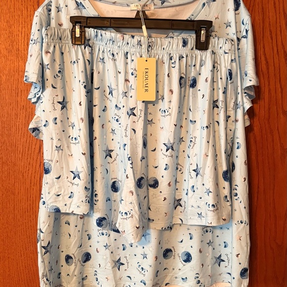 NWT Women’s Pajama Shorts Set V-Neck Short Sleeves Pockets XL - Picture 5 of 13